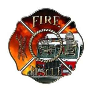   Firefighter Decal with Engine   12 h   View Thru 