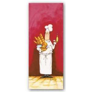  Chef With Bread And Oil by Tracy Flickinger 4x10 Art 