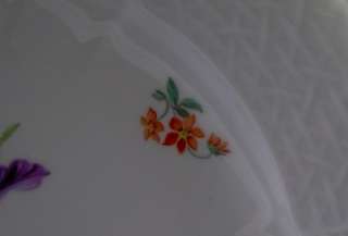   MEISSEN GERMAN PORCELAIN FLORAL PLATE & INSECTS CA. 1890 FIRST QUL