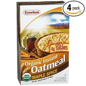 Erewhon Organic Instant Oatmeal Maple Spice Hot Cereal, 9.6 Ounce Box 