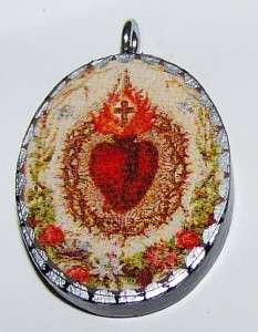 New Sacred Heart Jesus Catholic Art Image Pendant Charm Reliquary 