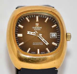 Vintage Tissot Seastar Automatic Swiss Made Mens Gold Plated Wrist 