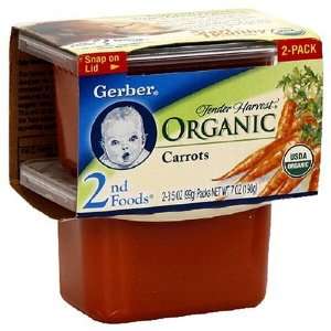 Gerber 2nd Foods Tender Harvest Organic Carrots, 2 Count, 3.5 Ounce 