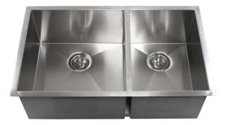 32 Stainless Steel Zero Radius Double Bwl Kitchen Sink  