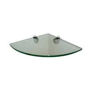  Corner Floating Glass Shelf, 8 X 8, with Chrome Brackets 