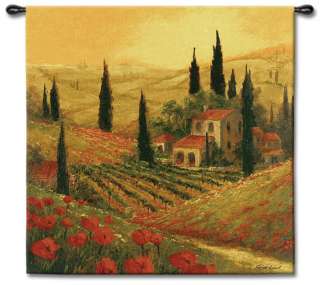 Tuscan Vineyard Landscape Europe Wall Hanging Tapestry  