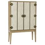 Limed Oak/Linen Bi Folding Door Cabinet  