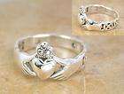UNIQUE STERLING SILVER CELTIC KNOT CLADDAGH RING size 9