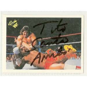  Tito Santana Signed Wrestling Card 1990 WWF Classics 