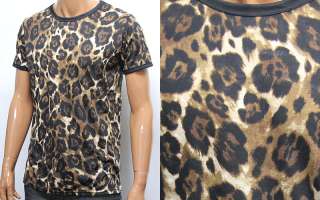 Mens Brown Jaguar Print Short Sleeve T Shirts size M / Mans Black 