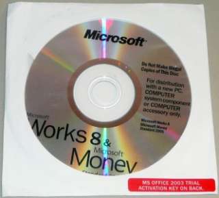 NEW HP MICROSOFT WORKS 8 OFFICE 2003 TRIAL  