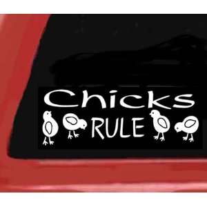  CHICKS RULE   WHIT E 6 VINYL STICKER / DECAL Everything 