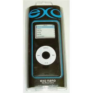 Exo iPod Nano Black Slip On Case with PTE xshade screen shield & iCap 