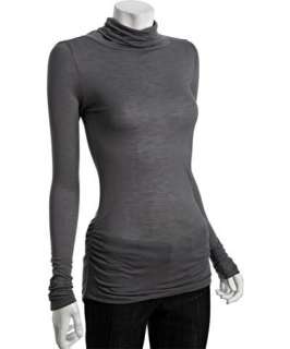 Rebecca Beeson coal jersey ruched turtleneck top