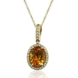  Effy 14K Yellow Gold Citrine and Diamond Pendant, 1.66 Tcw. Jewelry