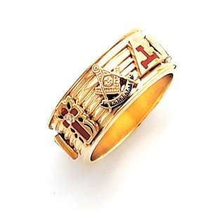  Custom Eight Emblem Masonic Ring 10k Yellow Gold Jewelry