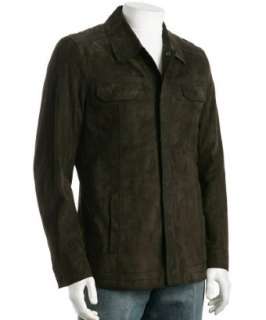 Elie Tahari balsamic suede Blaire snap front jacket   up to 