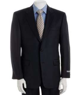 Hickey Freeman  navy pinstripe super 120s wool 2 button suit with 