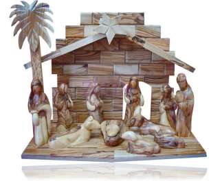 Christmas ~Nativity Set~ Hand Carved Olive Wood   Holy Land Bethlehem 