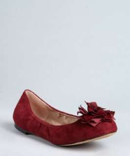 Vince Camuto ruby suede Helnesta ruched flower flats   up to 