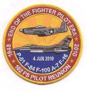 162nd FS END OF THE FIGHTER PILOT ERA F 16 patch  