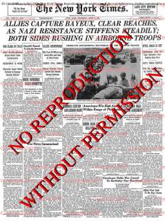 New York Times June 8 1944 WW11 Old Historic Birthday Newspaper World 
