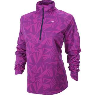 Nike Womens Element Jacquard Long Sleeve Half Zip Top Shirt $70 Berry 
