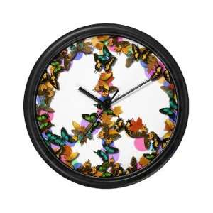 Butterfly Peace Sign Wall Clock