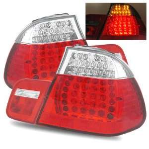   : 02 04 BMW 3 Series E46 Sedan Red/Clear LED Tail Lights: Automotive