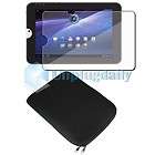 10 tablet case black pouch w screen protector for toshiba