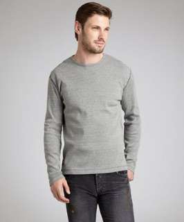 PRPS light grey cotton heavy knit crewneck t shirt   