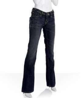  So Jeans dark wash stretch distressed Peggy straight leg jeans 