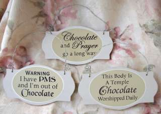 Shabby & Chic Chocolate Lovers Wood Signs, Set of 3  