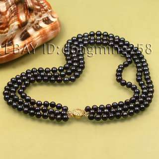 ROWS 7 8MM WHITE BLACK AKOYA PEARL NECKLACE  