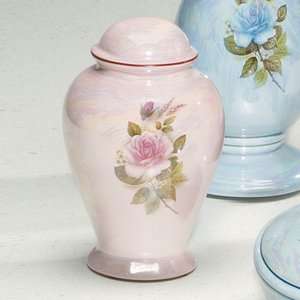 Darlene Ceramic Rose Keepsake Cremation Urn   Pink or Blue   Free 