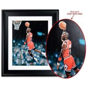 Michael Jordan Brushstrokes 28x24 Art Display Piece   Framed (UDA)