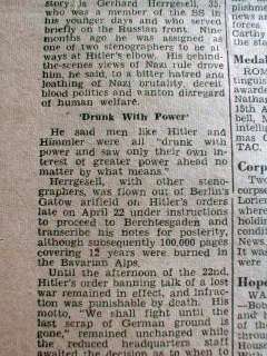   and Stripes WW II newspaper w detailed report Nazi Leader HITLER DEAD