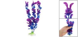 Purple Blue Plastic Plants Ornament Decor for Fish Tank  