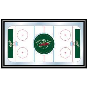 NHL Minnesota Wild Framed Hockey Rink Mirror: Patio, Lawn 