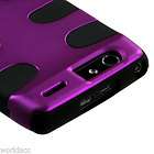   Droid Razr XT912 Verizon FishBone Hard Hybrid Case Silicone Purple/Blk