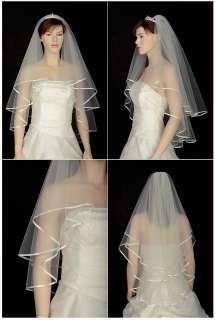 2T White / Ivory Wedding Bridal Veil Fingertip Tiara 30  