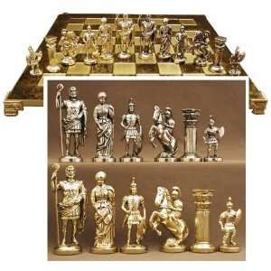  Greek  Roman Chess Set Traditional Brass Board