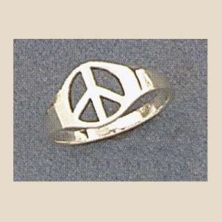 Sterling Silver Peace Sign Retro Ring Sizes 2 8  