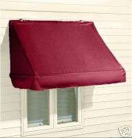   Scalloped Edge Retractable Window & Door Awning Burgundy Awnings