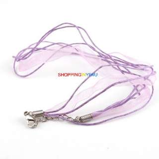 Freeship Mix Color Organza Ribbon Necklace Cords 46cm  