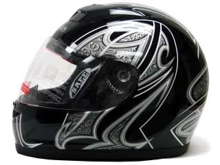 Black Motorcycle Full Face Street Helmet Sport Biker ~S  