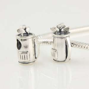  925 Sterling Silver Golf Club Bag Charms/beads for Pandora 