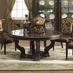 Antiqued Chestnut Round Dining Table 66 Inch FREE S/H  