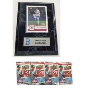 MLB Card Plaques   Boston Red Sox Jonathan Papelbon with FREE 4 Packs 