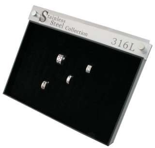 Modern Sleek Display Stainless Steel Rings Jewelry NEW  